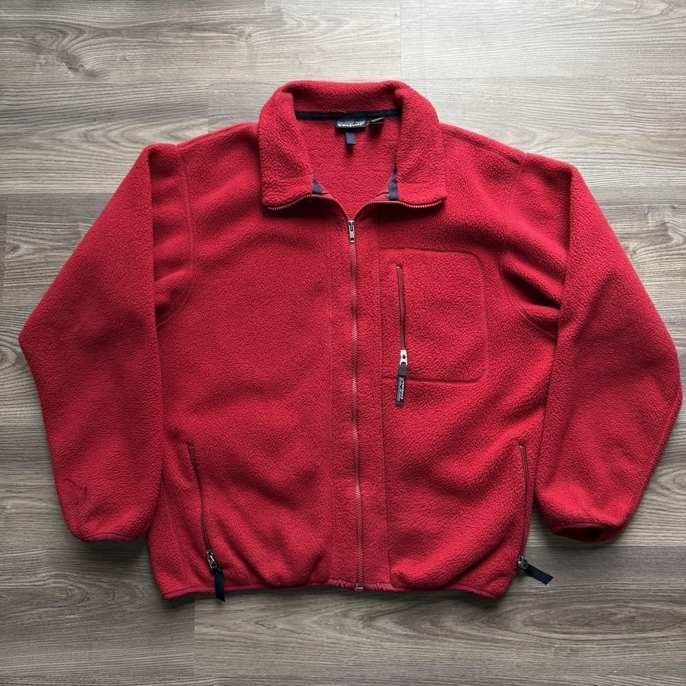 Vintage 90s Patagonia Synchilla Zip Red Fleece Jacket Pullover Size XL USA Pile